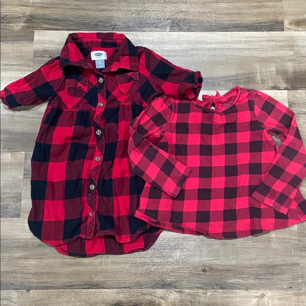$1 - 3T Toddler Girls Buffalo Plaid shirts